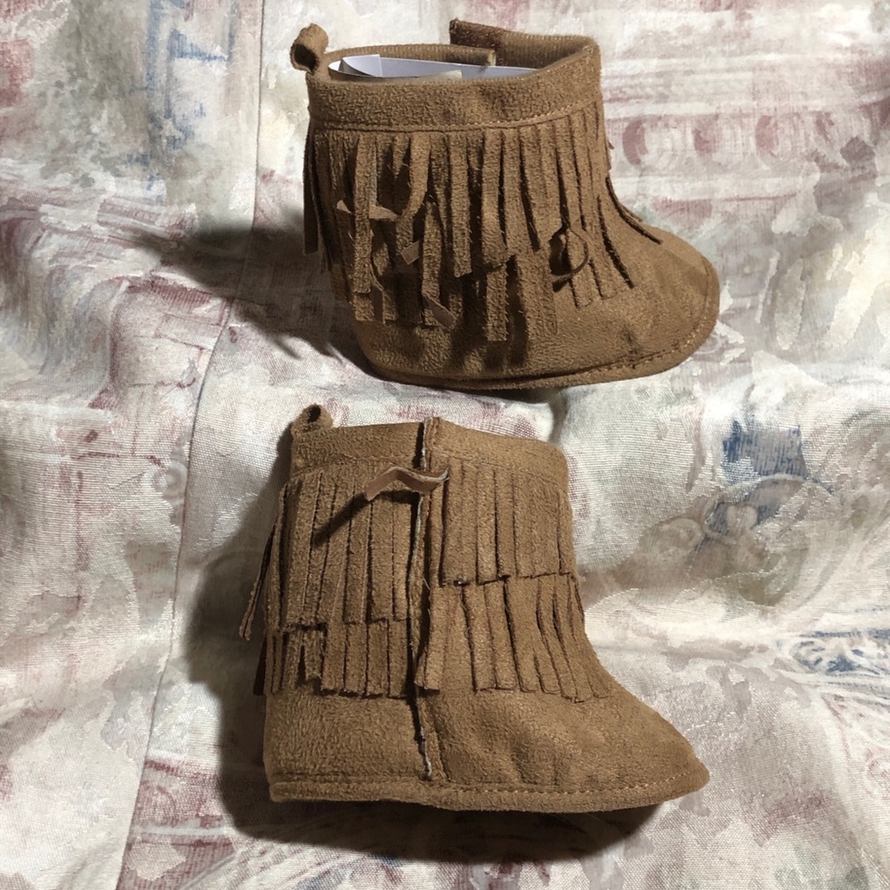 Toddlers Fringe Faux Suede Boots